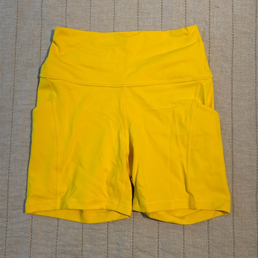 CRZ Yoga Yellow Shorts 6” With Pockets